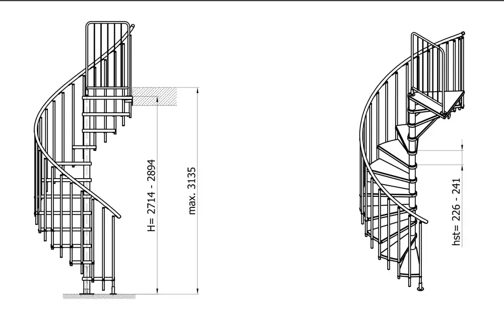 Schody kręcone metalowe: Projekt, cena, wymiary i montaż