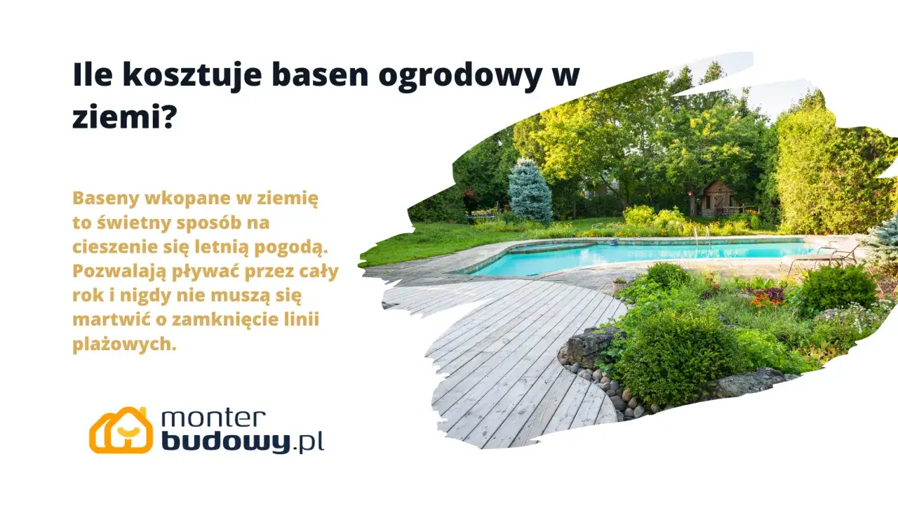 Ile kosztuje budowa basenu w ogrodzie? Piękny basen w otoczeniu zieleni i drewnianego tarasu.