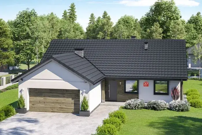 Zdjęcie Dom parterowy z dachem dwuspadowym – funkcjonalność i estetyka w jednym